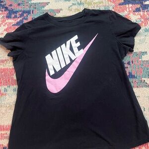 Nike Black Tee with White Logo